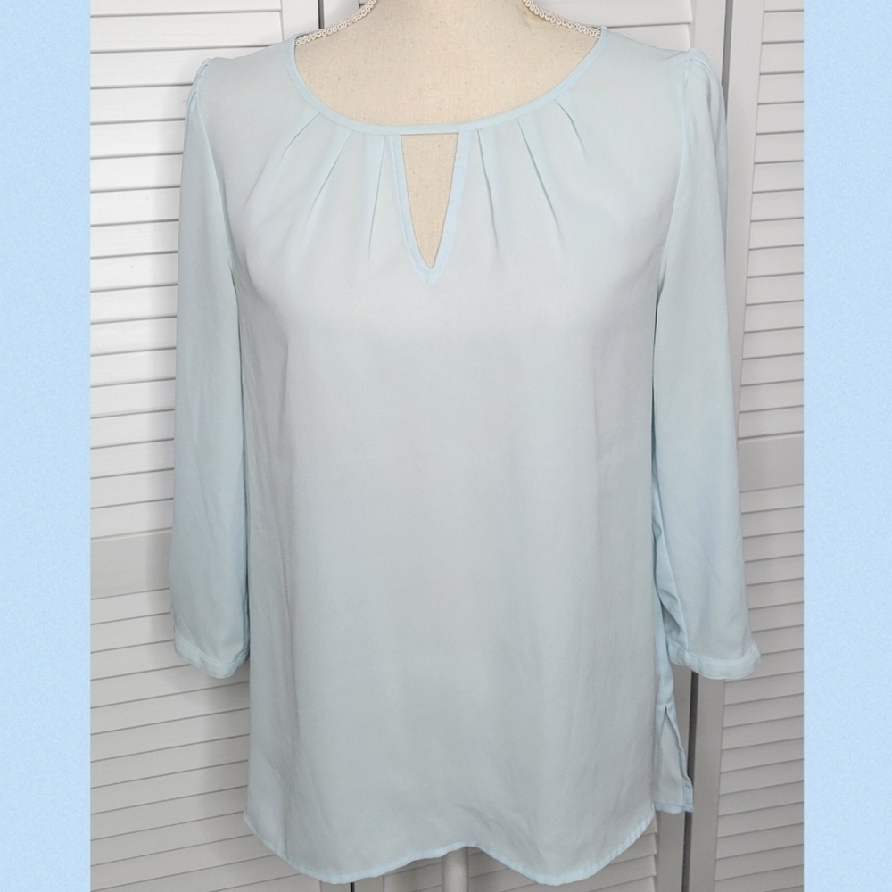 Express Pleated Baby Blue Crepe Blouse Women's size small
